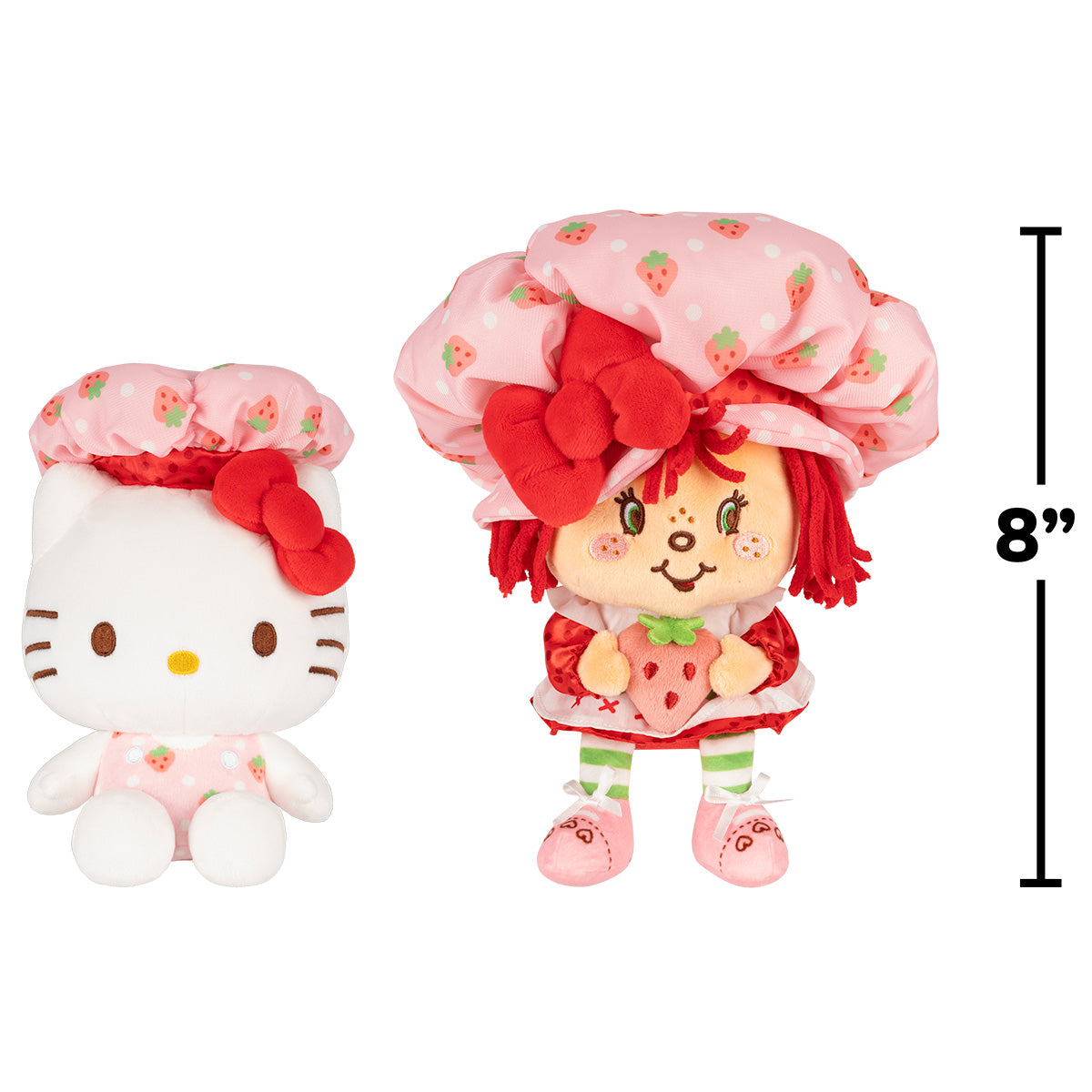 Hello Kitty and Friends 8-Inch Strawberry Shortcake x Hello Kitty Plush 2-Pack - Image 8